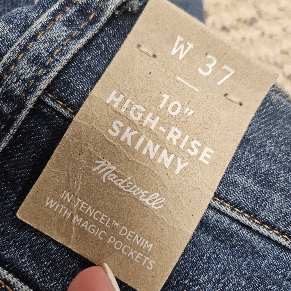 NWT Madewell Jeans Women 37 Blue 10" High Rise Skinny Stretch - Picture 6 of 9